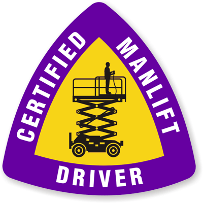 Hard  Stickers on Operators With These  Certified Manlift Operator  Hard Hat Decals