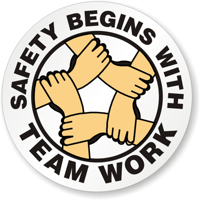 Funny Stickers  Hard Hats on Hard Hat Decals   Safety Begins With Teamwork  Sku   Hh 0095