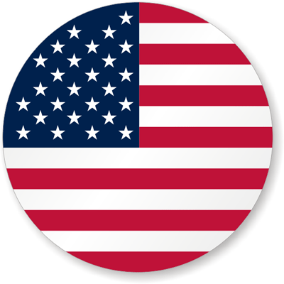 US Flag 2 Circle US Flat Hard Hat Sticker Show off your pride