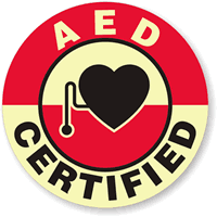 AED CERTIFIED Hard HAT DECAL