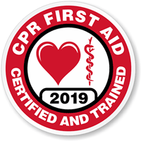 CERTIFIED CPR FIRST AID TRAINED Hard HAT DECAL