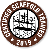 CERTIFIED SCAFFOLD TRAINED (Select Year) Hard HAT DECAL