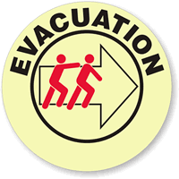 Evacuation Hard Hat Stickers
