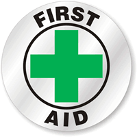 First Aid Hard Hat Stickers