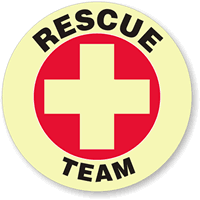 Rescue Team Hard Hat Labels