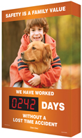 Safety Is A Family Value (Boy and Dog) Sign