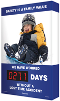 Safety Is A Family Value (Child Sledding) Sign