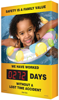 Safety Is A Family Value (Child Swimming) Sign