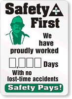 Safety First. Proudly Worked Days