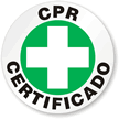 CPR Certificado Hard Hat Labels