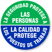 Bilingual Safety Protects People Hard Hat Decal