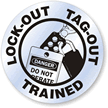 LOCK-OUT TAG-OUT TRAINED Hard HAT DECAL