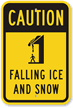 Caution Falling Snow Sign (with Graphic)