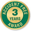 Accident Free Award 3 Years Pin