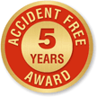 Accident Free Award 5 Years Pin