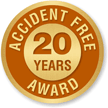Accident Free Award 20 Years Pin