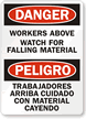 Danger Falling Material Bilingual Sign