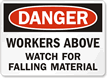 Danger Workers Above Watch Sign