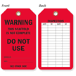 Warning Scaffold Not Complete Two-Sided Status Tag