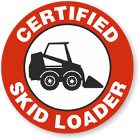 Certified Skid Loader Hard Hat Decals