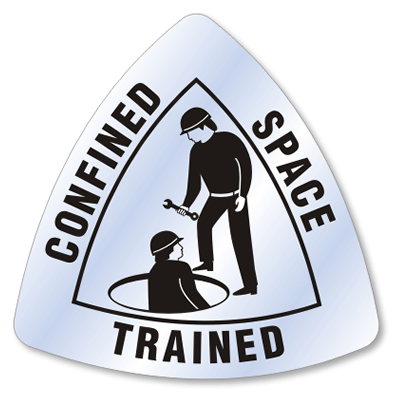 Helmet Sticker Label Safety Confined Space Trained & Certified Hard Hat Decal 