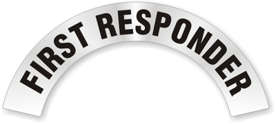 First Responder Black Helmet Crescent Reflective Decal Sticker 