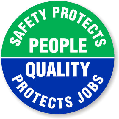 Set of 2 Decal Sticker Multiple Sizes Quality Protects Jobs White Green Lifestyle Safety Sign Outdoor Store Sign White 54inx36in 