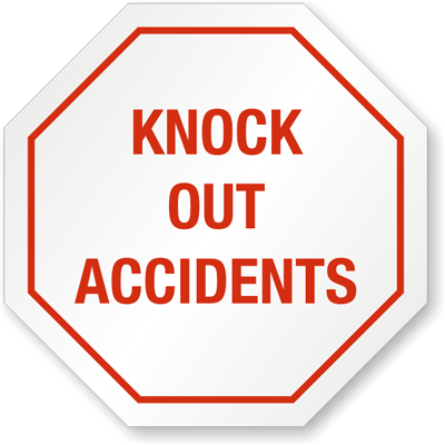 Stop Accidents Hard Hat Decals Signs, SKU: HH-0197