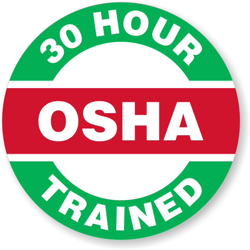 Hard Hat StickersREFLECTIVE 30 Hour OSHA TrainedSafety Helmet Decals Badge 
