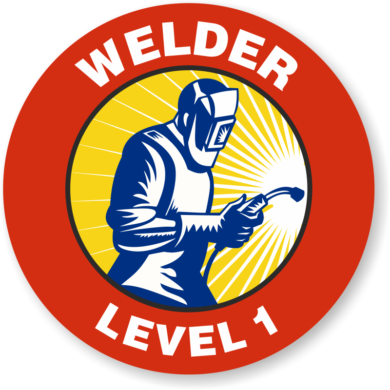 Warning CG-7 energized welder hard hat sticker 
