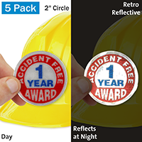 1 Year Accident Free Award Hard Hat Label