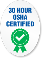 30 Hour OSHA Certified Hard Hat Decals