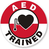 AED TRAINED Hard HAT DECAL