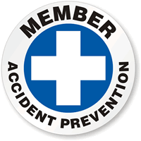 Member Accident Prevention Hard Hat Labels
