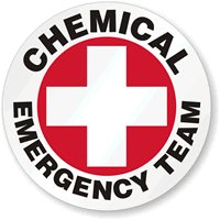 Chemical Emergency Team Hard Hat Labels
