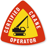 Certified Crane Operator Triangle Hard Hat Decal