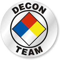 Decon Team Hard Hat Stickers