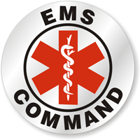 EMS Command Hard Hat Stickers