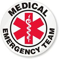 Medical Emergency Team Hard Hat Labels