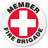 Member Fire Brigade Hard Hat Labels