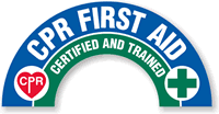 CPR First Aid Certified And Trained Hard Hat Decals