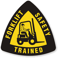 Forklift Safety Trained Triangle Hard Hat Decal