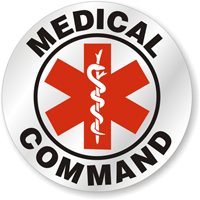 Medical Command Hard Hat Stickers