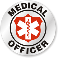 Medical Officer Hard Hat Stickers