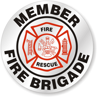 Member Fire Brigade Hard Hat Stickers