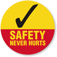 Safety Never Hurts Hard Hat Labels