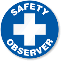Safety Observer Hard Hat Labels