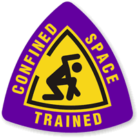 Confined Space Trained Triangle Hard Hat Decal