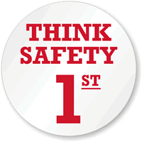 Think Safety First Hard Hat Labels