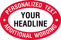 Add Headline With Personalized Text Custom Hard Hat Decal